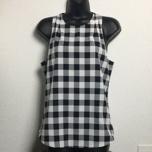 Banana Republic Womens Black and White Checkered Women Top (Size S)